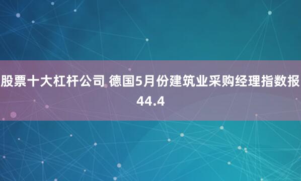 股票十大杠杆公司 德国5月份建筑业采购经理指数报44.4